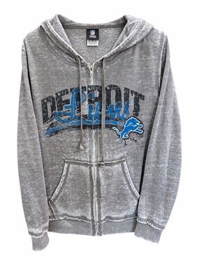NFL Gray Detroit Lions Zip-Up Hoodie